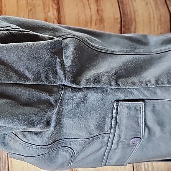 NEW VINTAGE L.L.BEAN BLUE LONG SLEEVE BUTTON-UP CROPPED JACKET - Picture 4 of 16